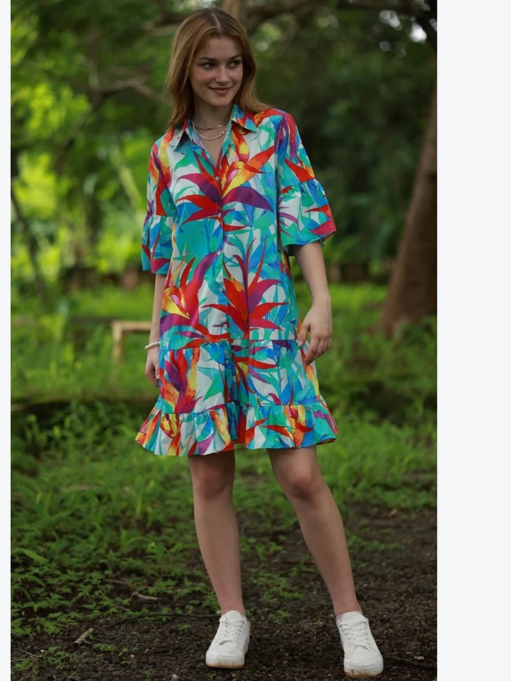 Maude Vivante Marine Floral Zara Dress Size Large
